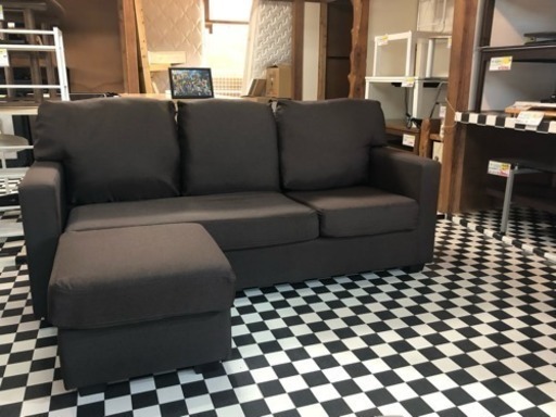 【リサイクルサービス八光　田上店　配達・設置OK】3人掛けカウチソファー　ブラウン