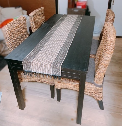 【定価98,999円】アジアン家具 ダイニングセット4人用5点セット
