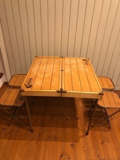 美品☆ウッド ピクニックテーブルセット コールマン