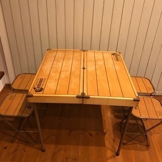 美品☆ウッド ピクニックテーブルセット コールマン  