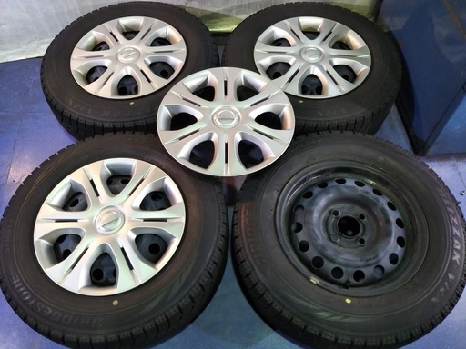 ノート純正【冬タイヤ付き】一番人気のブリヂストン VRX 冬用 【~90％富山】185/70R14 ニッサン純正 日産純正 中古/14インチ