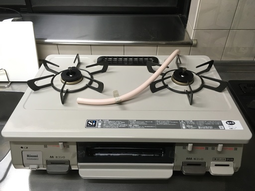 【美品】2018年式 リンナイ ガスコンロ  1mゴムホース付き