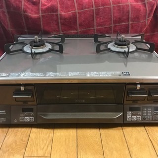 リンナイ　２口ガスコンロ　ガステーブル　　都市ガス　ホース付き