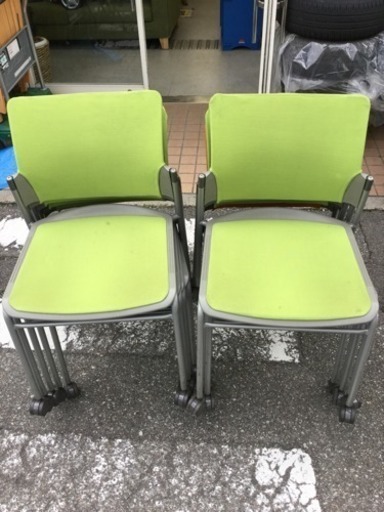 中古 会議用 イス 事務椅子 10脚 重ね収納可能 F