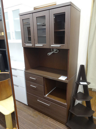 札幌 引き取り セパレート食器棚 こげ茶系 キッチンボード 食器棚 格安！