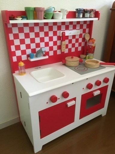 ドイツの木製キッチンセット （木のお野菜と可愛いミトン付き）