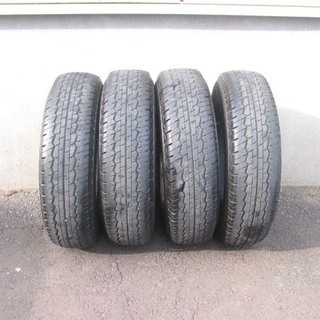 中古 4本セット バリ山 175R13 8PR LT DUNLO...