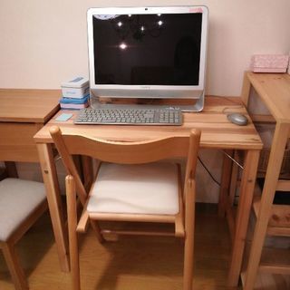 無印良品　パイン材　テーブル　おりたたみ式