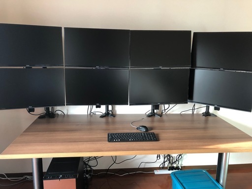 デイトレパソコン8画面対応静音・高耐久モデル、デスク・チェアフルセット