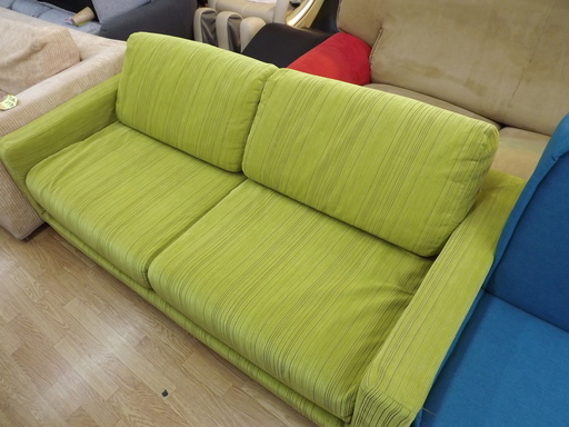 2.5人掛けソファ　ソファー　ゆったり　長椅子　ファブリック　グリーン　幅：１８３ｃｍ　札幌　西岡店