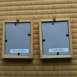 木製壁飾り2点 スロバキア製 10.5cm×8.5cmの画像