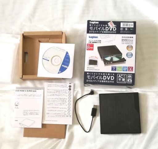 Logitec　モバイルDVD　LDR-PME8U2LBK　PC接続