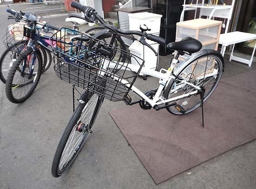 アサヒサイクル 自転車 26インチ REGAFFINO 切替付 シティサイクル 前かご付 ライト付 ホワイト 札幌市 白石区 東札幌