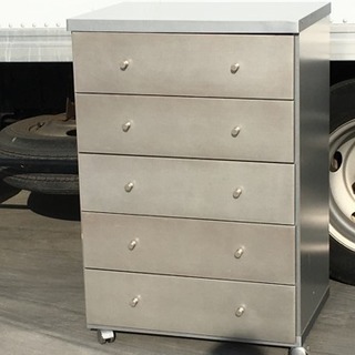 無料で！キャスター付き 5段チェスト◇幅60 奥行42 高さ89...