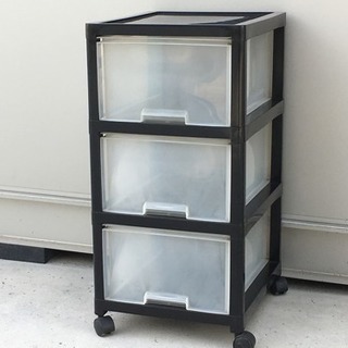 決まりました】無料で！キャスター付き 3段引き出し◇プラケース◇幅35.5 奥行41 高さ71.5cmの画像