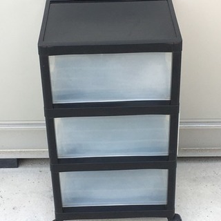 決まりました】無料で！キャスター付き 3段引き出し◇プラケース◇幅35.5 奥行41 高さ71.5cmの画像