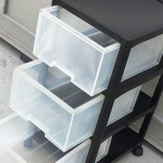 決まりました】無料で！キャスター付き 3段引き出し◇プラケース◇幅35.5 奥行41 高さ71.5cmの画像