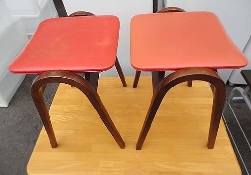 秋田木工 スタッキングチェア スツール 椅子 曲げ木 2脚セット アンティーク 札幌市 白石区 東札幌