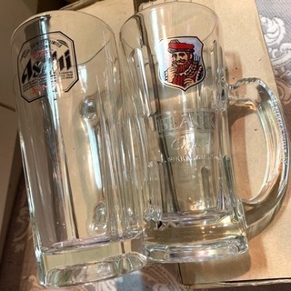 ブラックニッカグラス3つ+アサヒビールジョッキグラス3つ計6個セットの画像