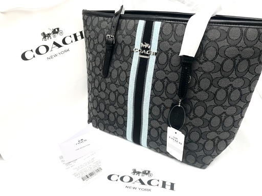新品未使用品 COACH コーチ トートバッグ シグネチャー ブラックマルチ