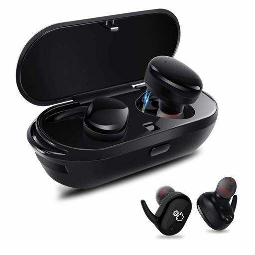 【全国対応・新品未使用】Bluetooth イヤホン 完全ワイヤレスイヤホン 左右分離型 片耳 両耳とも対応 高音質 スポーツ マイク内蔵 IPX5級防水 充電式収納ケース ブラック