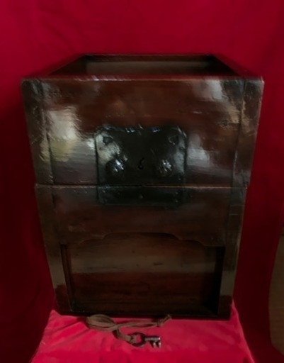 賽銭箱 時代箱 船箪笥 階段箪笥2段  船大工作製 木製品 貴重な逸品 江戸時代  アンティーク