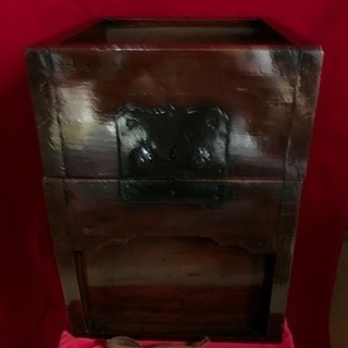 賽銭箱 時代箱 船箪笥 階段箪笥2段  船大工作製 木製品 貴重な逸品 江戸時代  アンティークの画像