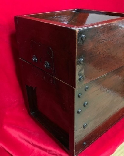 賽銭箱 時代箱 船箪笥 階段箪笥2段  船大工作製 木製品 貴重な逸品 江戸時代  アンティーク