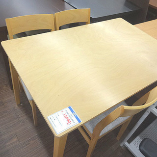 札幌 引き取り ニトリ ダイニングセット/食卓テーブル イス3脚 木目