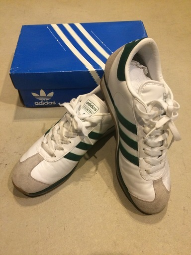 美品 adidas カントリー　白/緑