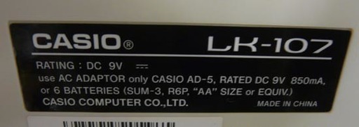 19Y0068 7  CASIO/カシオ LK-107 光ナビゲーション キーボード ルーチェ　中古