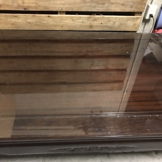 木製 大型 ちゃぶ台 ローテーブル 座卓 昭和レトロ ガラス板付 難あり 幅152cm×奥行92cm×高さ37cmの画像