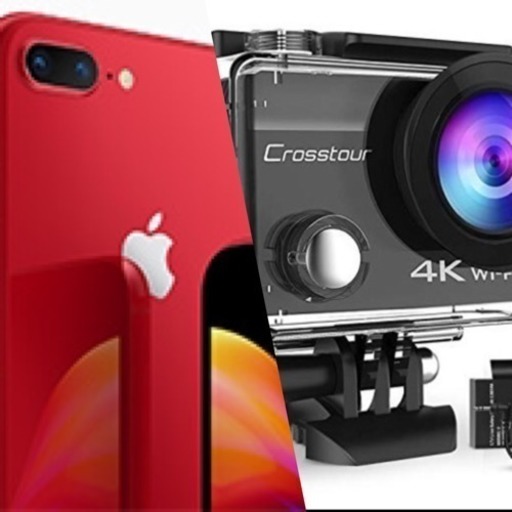 iPhone8plus 64GB、アクションカメラ