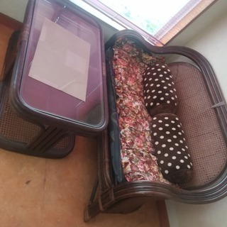 ラタンソファー、テーブル