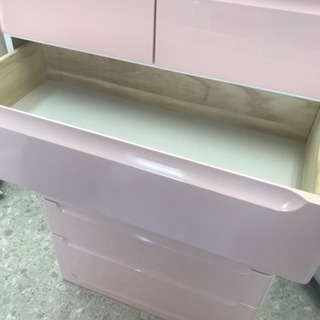 タンス ピンク6段の画像