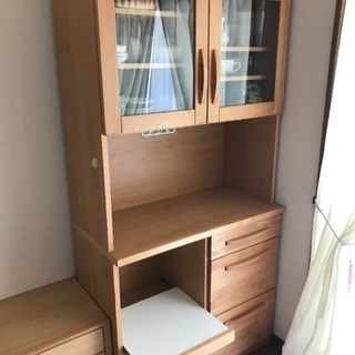 食器棚☆レンジ棚☆横幅90㎝☆中古☆北欧ナチュラル☆三島市☆長泉...