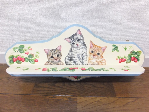 アメショー・茶トラ・キジトラ♪かわいい猫の飾り棚♪棚♪トールペイント♪猫・ネコ♪アメリカンショートヘアー