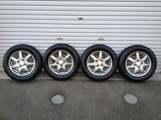 155/70R13 ブリヂストン 夏タイヤ  2012年製 SNEAKER JWLｰT規格 アルミホイール付 4本セット PCD 100 4穴 4.0J オフ＋42