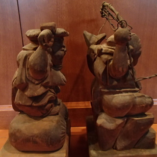 えびす　大黒様　木彫り　骨董　骨董品　古美術　民芸の画像