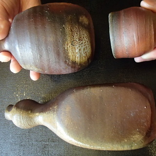 最終価格‼　備前焼　作家物　酒器　ぐい飲み　徳利　骨董　骨董品の画像