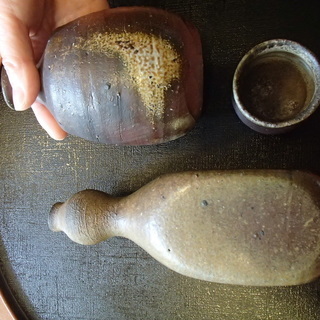 最終価格‼　備前焼　作家物　酒器　ぐい飲み　徳利　骨董　骨董品の画像