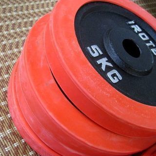 中古 IROTEC(アイロテック) ラバー ダンベル 40kgセット 20kg 2個セット/シャフト重量含む 鉄アレイ ダンベルの画像