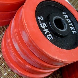 中古 IROTEC(アイロテック) ラバー ダンベル 40kgセット 20kg 2個セット/シャフト重量含む 鉄アレイ ダンベルの画像