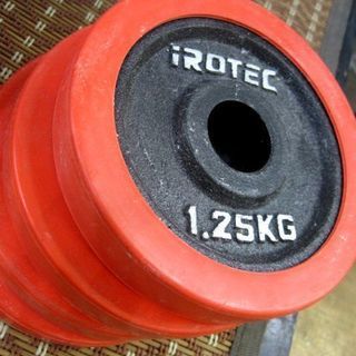 中古 IROTEC(アイロテック) ラバー ダンベル 40kgセット 20kg 2個セット/シャフト重量含む 鉄アレイ ダンベルの画像