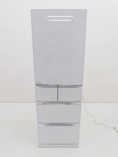 動作保証 MITSUBISHI 三菱 ガラストップ 5ドア ファミリー冷蔵庫 MR-B46Z-W2 455L 2016年製