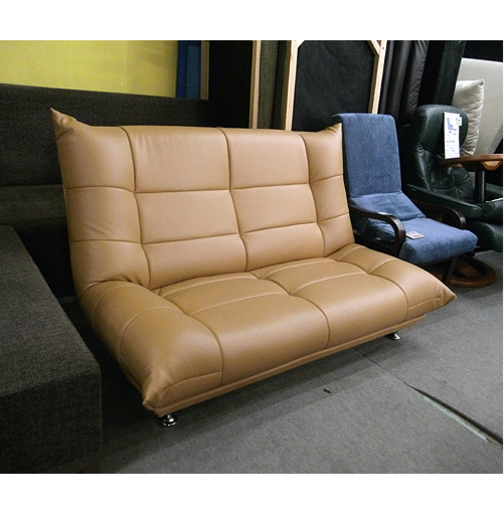 札幌【2人掛けアームレスローソファ】幅142cm イエローオーカー/黄土色系 座ソファ 座イス ソファー 本郷通店