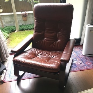 【レトロ】1人用ソファ♯レザー♯味がある♯良いお品