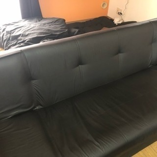 3人掛け ソファーベッド 黒  値引き可能