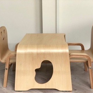 バラ売り可 キコリのイス2脚とテーブル