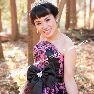 ★ウエディングドレス　ピンクとブラックデザインの可愛いドレス♪♪